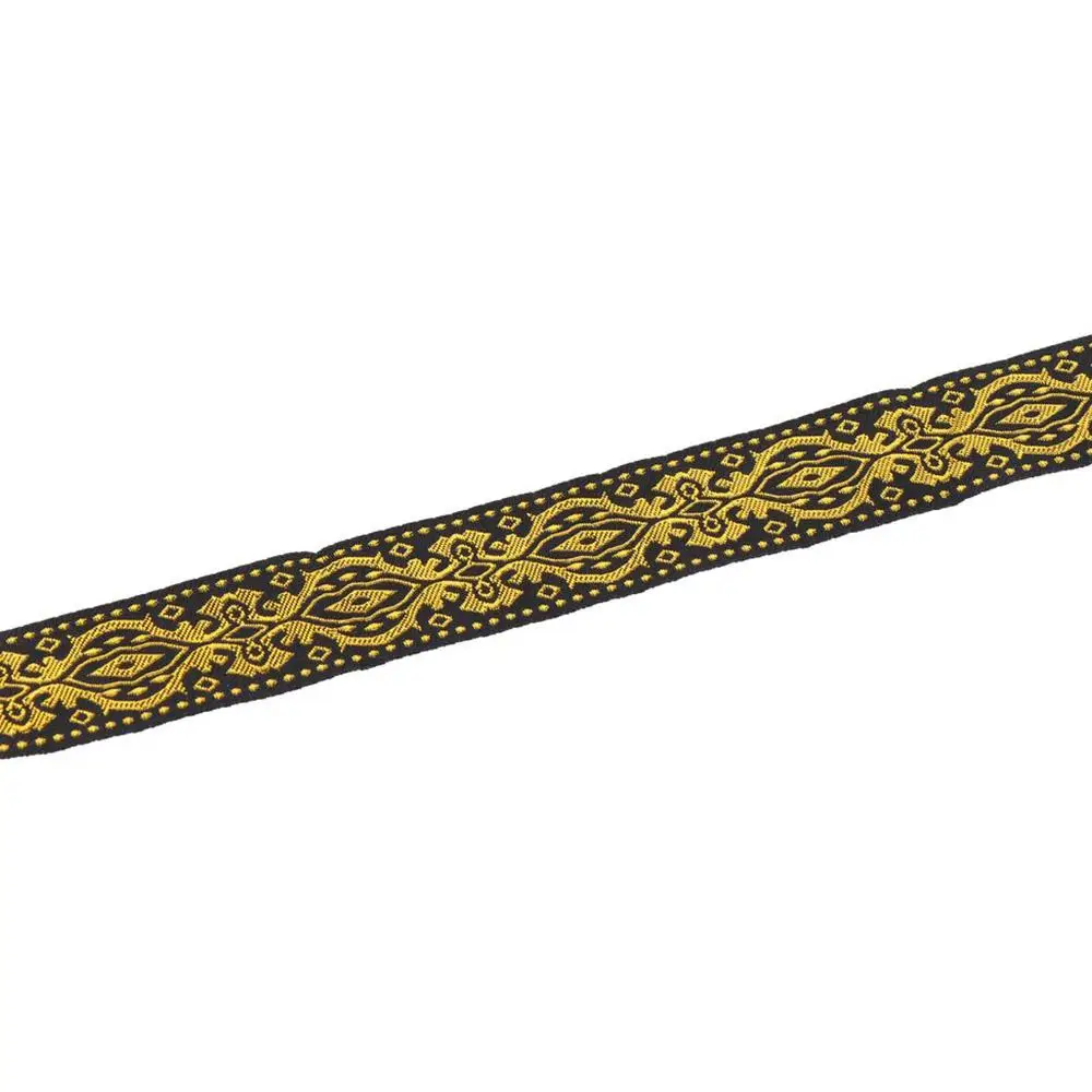 7.6 Yards 1.3 Inch Wide Jacquard Ribbon White Gold Black Gold Fabri Ribbon Floral Ribbon for Home Curtain Decor