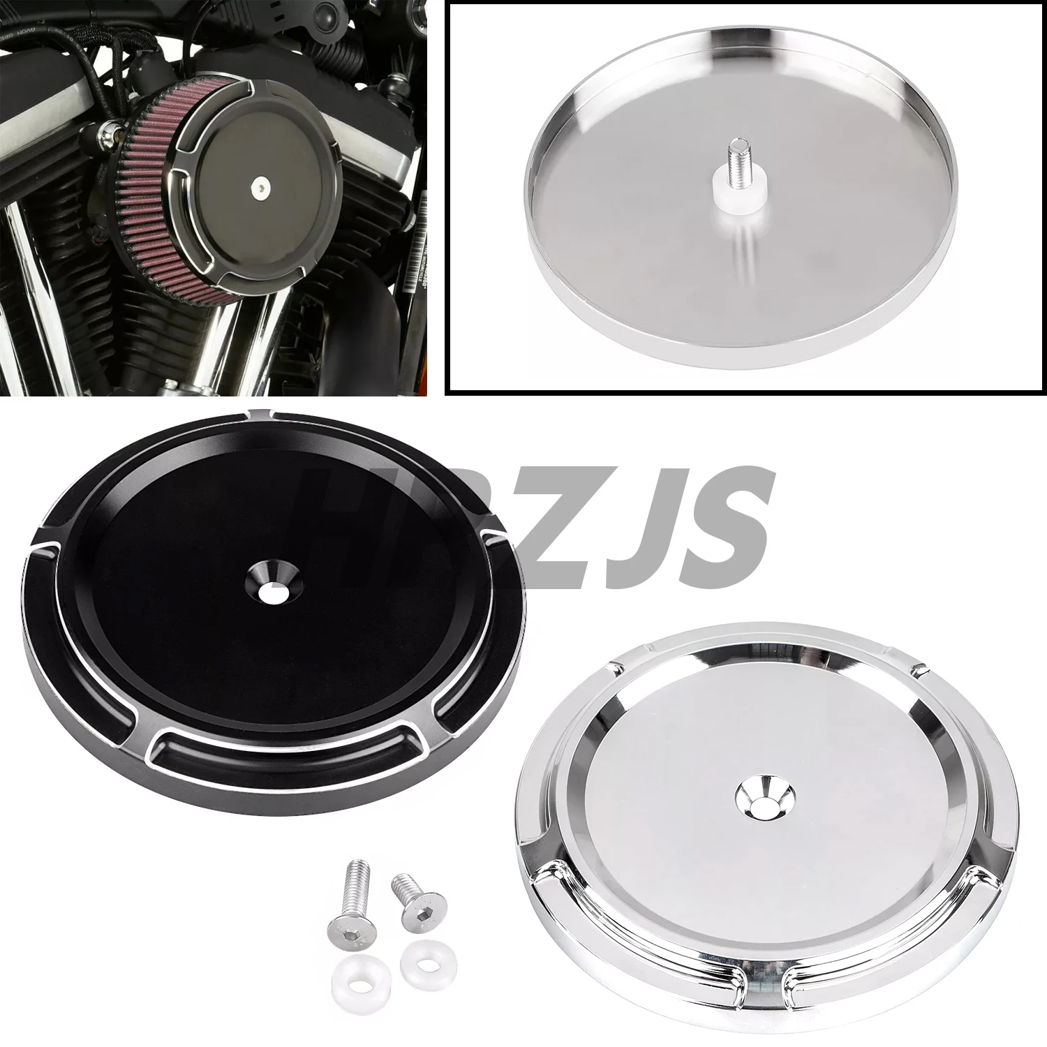 

Aluminum Stage 1 Air Cleaner Cover For Harley Motorcycle Dyna Breakout Electra Road Glide Night Train Black/Chrome