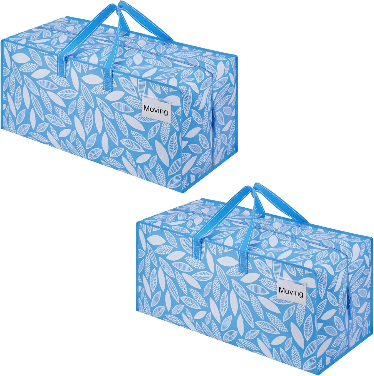 Paquete de 2 Bolsas de Mudanza Resistentes con Correas, Cierres y Asas, Embalaje Extra Grande para Artículos Esenciales de Dormitorio y Suministros de Mudanza