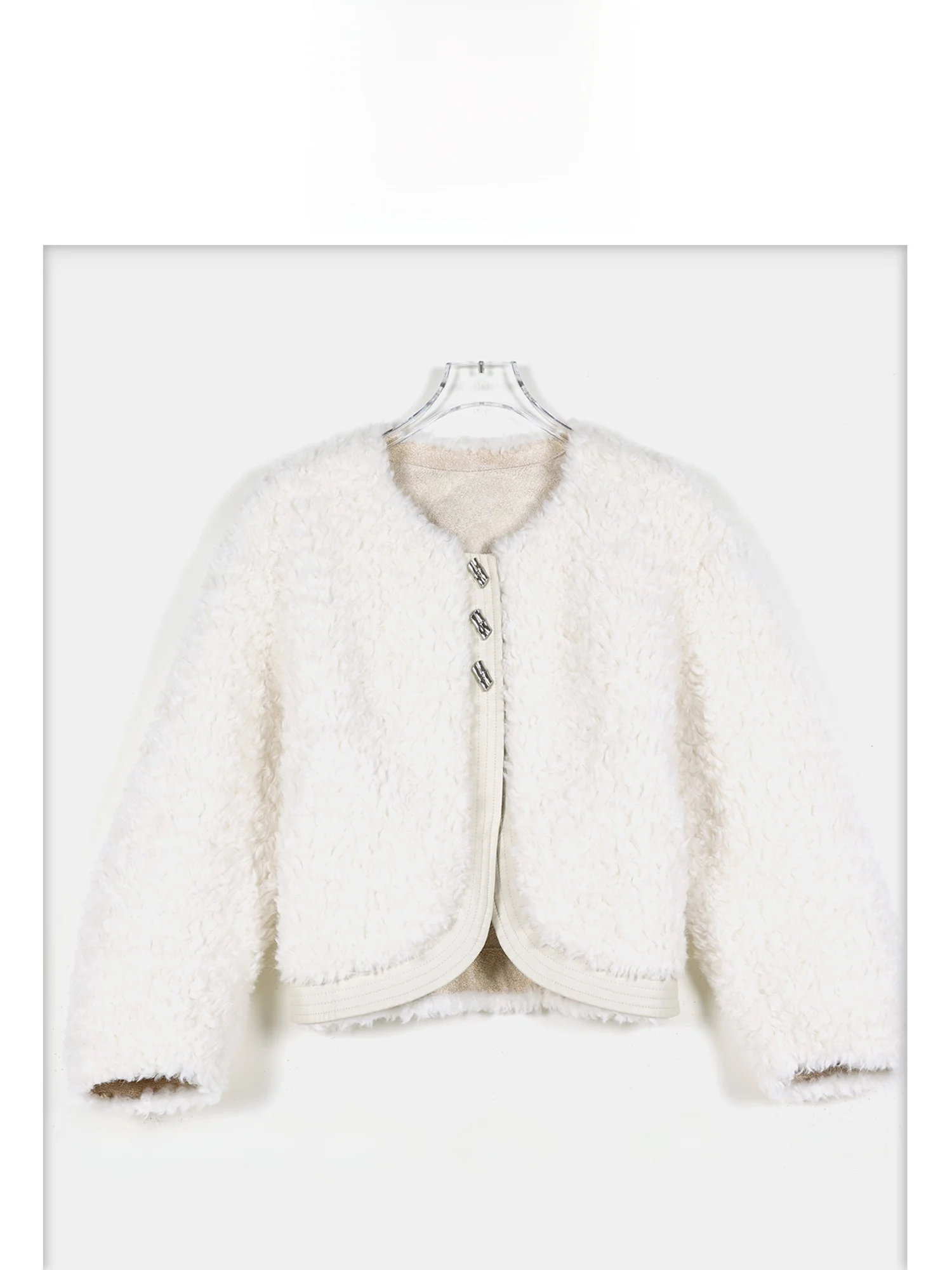 Giacca Corta Donna in Finta Pelle Effetto Velluto, Nuova Collezione Autunno Inverno, Stile Casual e Vestibilità Ampia in Fibra di Poliestere