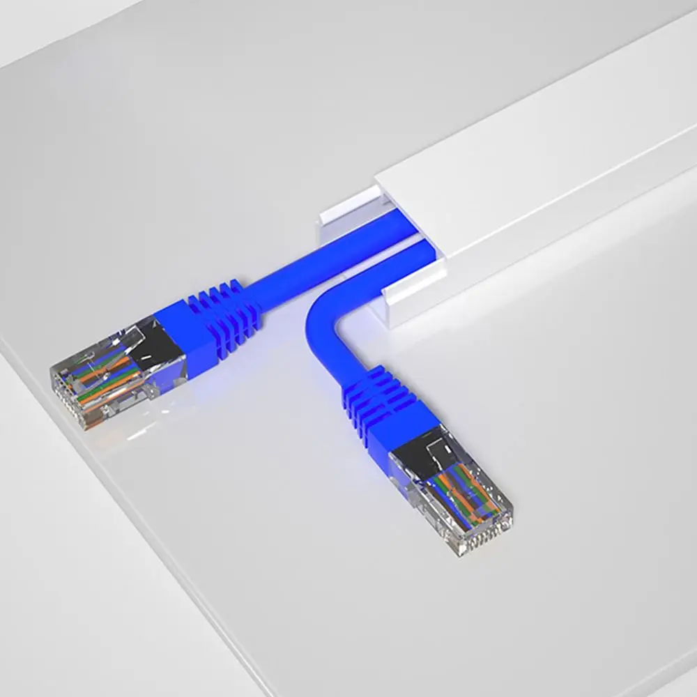 Saluran Kabel Persegi Panjang Berkualitas Tinggi 1m, Dapat Dicat, PVC, Perekat Sendiri, Slot Kabel Listrik untuk Rumah