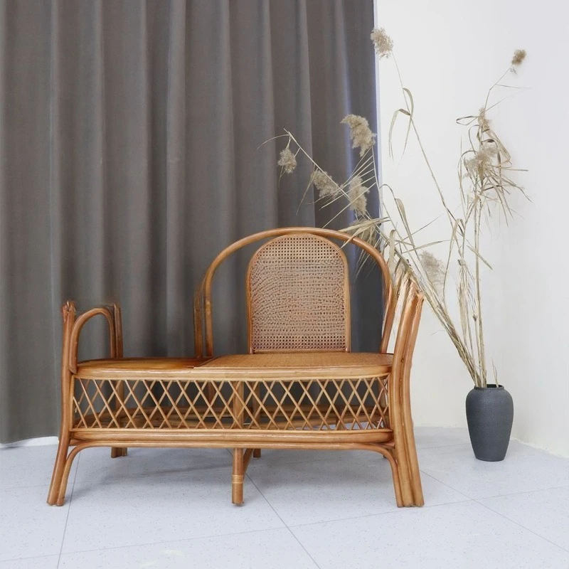 Household living room coffee table rattan chair balcony casual telephone chair rattan table and chair elderly man nap Chinese ra