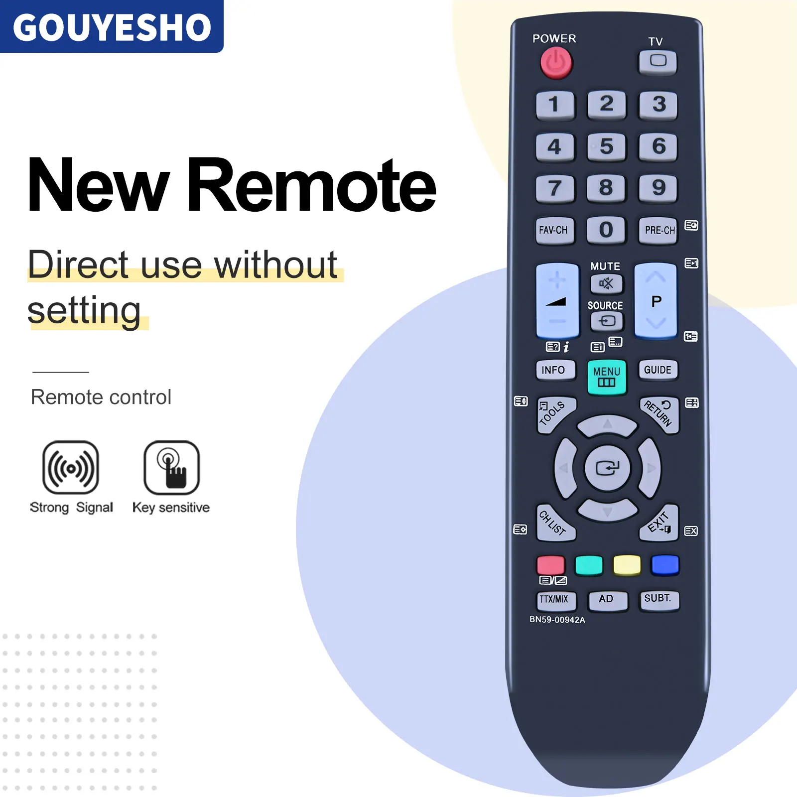 

New BN59-00942A For Samsung TV Remote Control PS50B430P2W LE22B650T6W