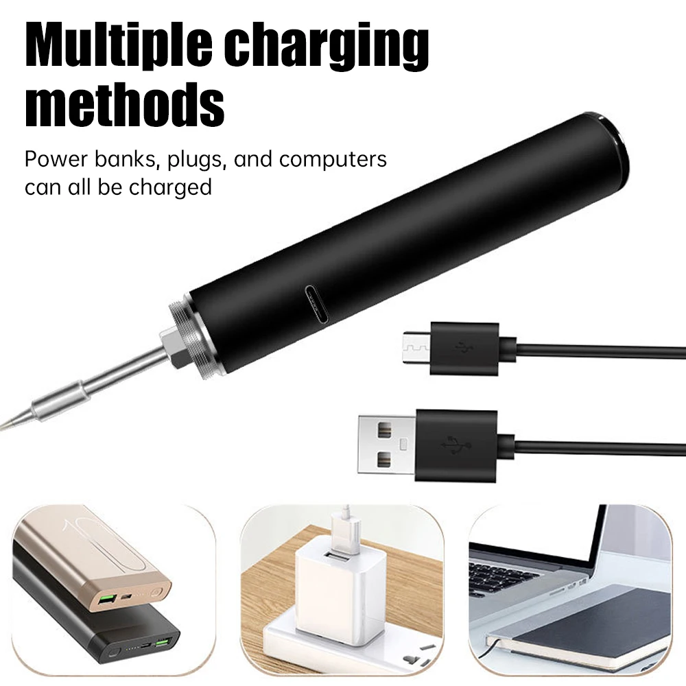 Wireless charging USB  5V Soldering iron 18350 lithium battery Diy Manual Radio Soldering Iron Set Adjustable Temperature Tool