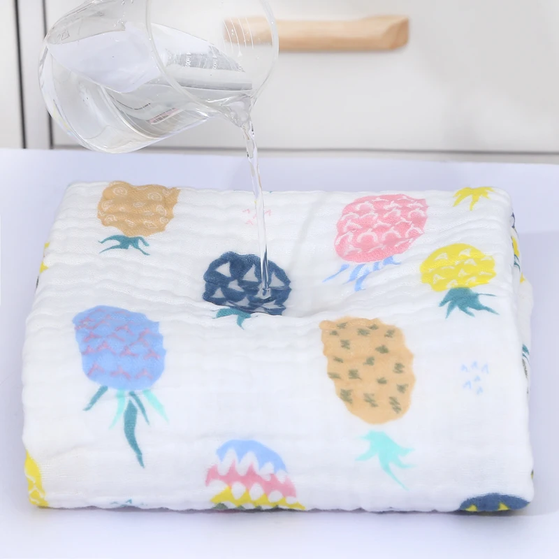 6 Layers Bamboo Cotton Baby Receiving Blanket Infant Kids Swaddle Wrap Blanket Sleeping Warm Quilt Bed Cover Muslin Baby Blanket