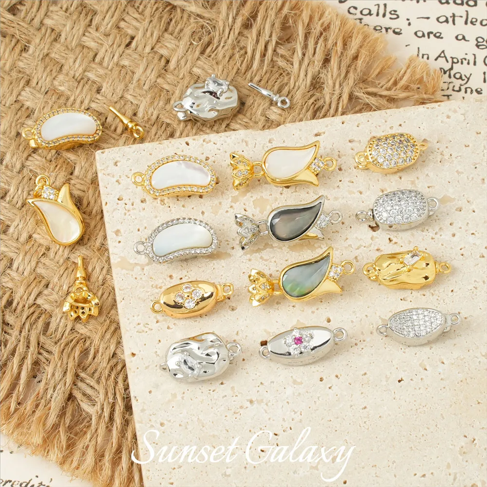 

18-каратное золотого цвета, циркон, застежка Intaglio, жемчужное ожерелье, отделка, застежка ручной работы, сделай сам, расшитый бисером, разбросанный браслет из бисера, аксессуар, материал