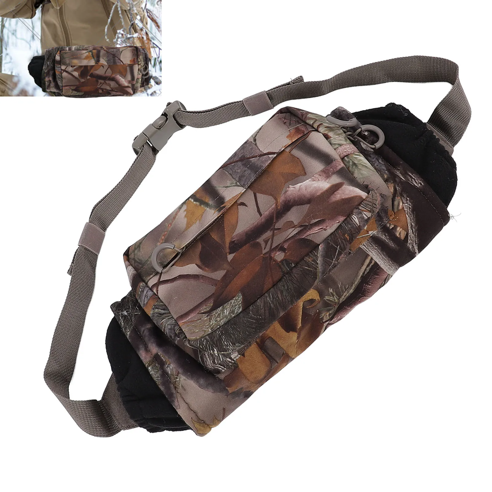 

Теплые перчатки для кемпинга с поясной сумкой 2-в-1: грелка для рук и поясная сумка для активного отдыха, походов и рыбалки