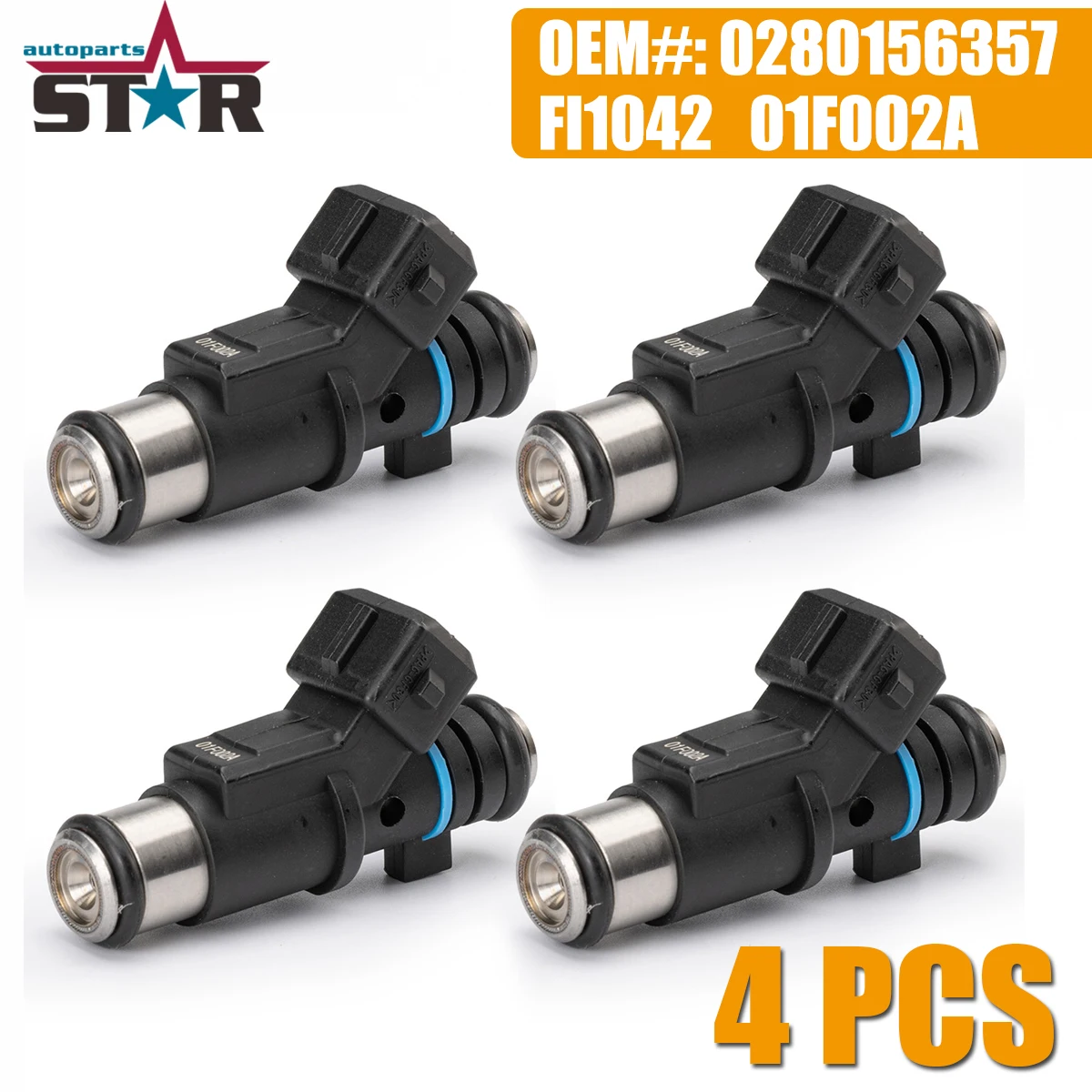 

4 PCS Auto Parts Fuel Injectors 01F002A 0280156357 For Peugeot 106 206 306 Partner Citroen Berlingo C2 Car Accessories