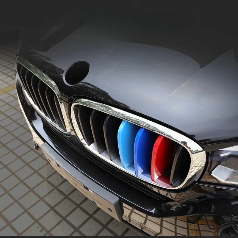 

ABS Car Front Grille Stripes Covers Grid Strips Clips Trim Cover Car Accessories For BMW X5 X6 E70 E71 F15 F16 2008-2022