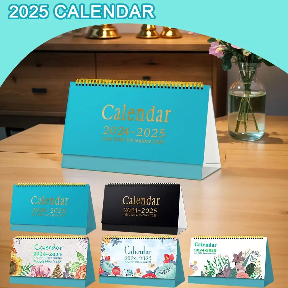 Desk Calendar 2024-2025 Standing Flip 18 Months Calendar Dec Year 2024 Flip Academic To Calendar 2025 July Desk Desktop Cal O9N0