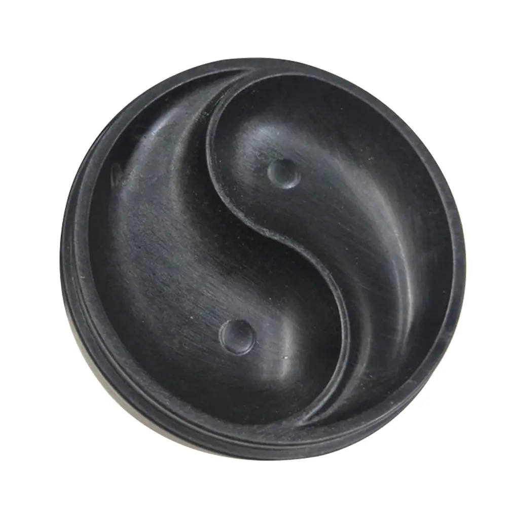 Tai Ji Diagram Ceramic Ink Dish for Calligraphy & Painting – High-Quality Ink Grinding Plate