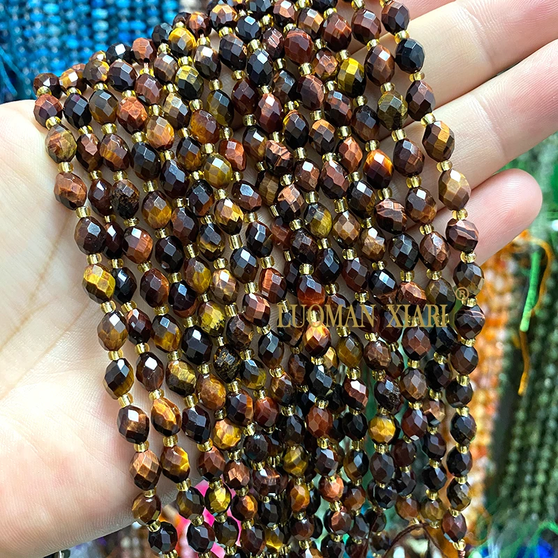6x8MM Facet Rijst Ovale Natuursteen Amerikaanse Foto Jasper Spacer Kralen voor Sieraden Maken Diy Armbanden Bedels accessoires