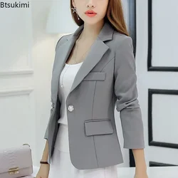 Blazer da donna abiti 2024 Blazer Slim formali Lady Office Work Suit tasche giacche cappotto donna corea Casual Blazer corto femminile