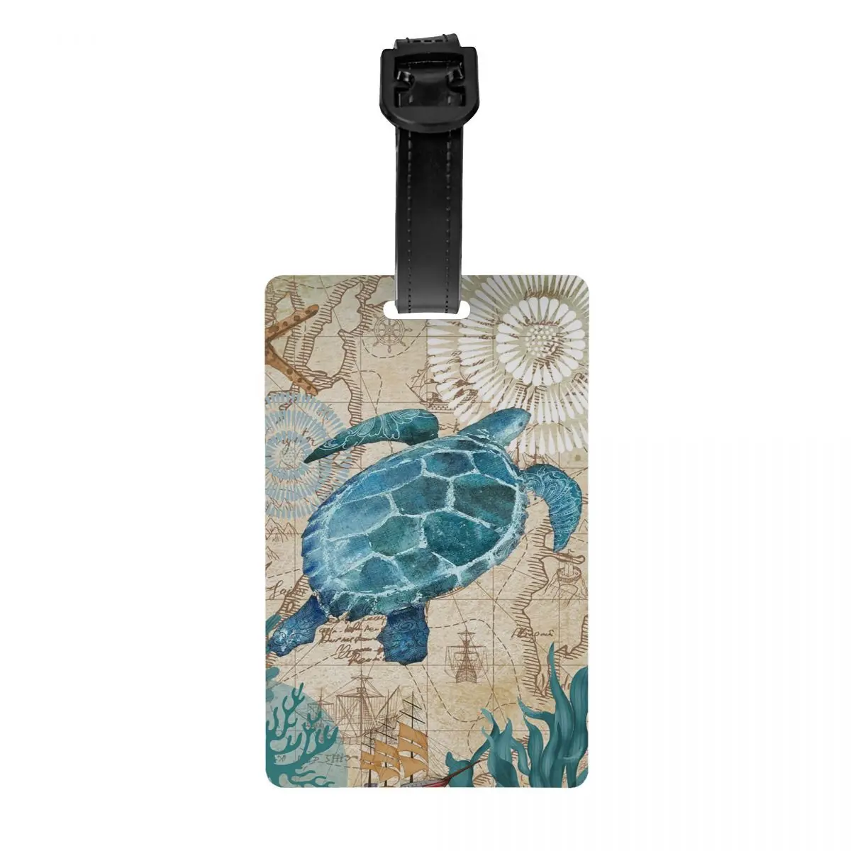 Tag de bagagem para Mala de Viagem, Privacidade Cover, Nome ID Card, Custom Ocean Sea Turtle, Tartaruga