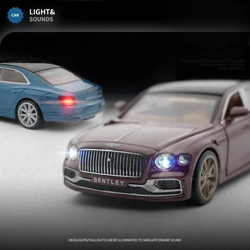 

1:38 Flying Spur High Simulation Diecast Metal Alloy Model car Sound Light Pull Back Collection Kids Toy Gifts