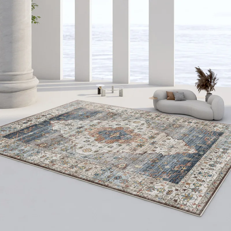 European Vintage Carpets for Living Room Vintage Large Area Rugs Decor Bedroom Anti-skid Floor Door Mat Washable Persian Rug