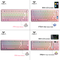 AULA F75/F99/S75 Pro/S98 Pro Gaming Keyboard Gradient Pink Wireless Wired 2.4g RGB Backlit Mechanical Keyboards For Girls Gift