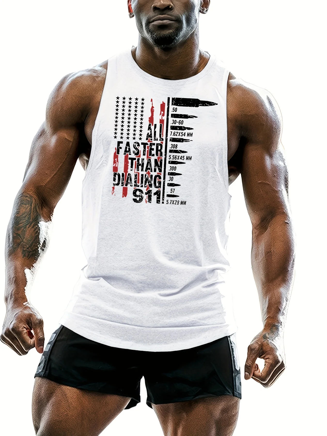 

Fashionable printed men's casual vest with multi-color undergarment for fitness and sleeveless T-shirt