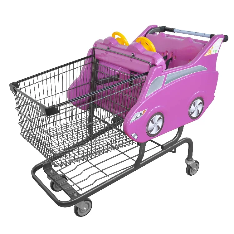 Cartoon plastic capsules for double shopping cart supermarket
