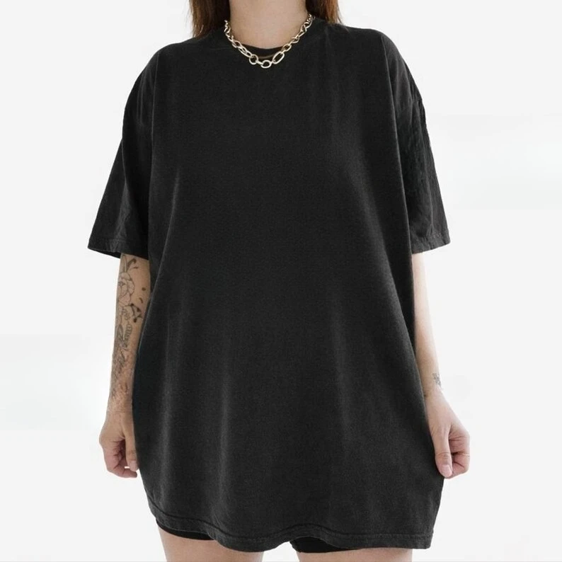 

Летние мужские и женские хлопковые футболки, однотонные, с круглым вырезом, коротким рукавом, черные, для пар, одежда