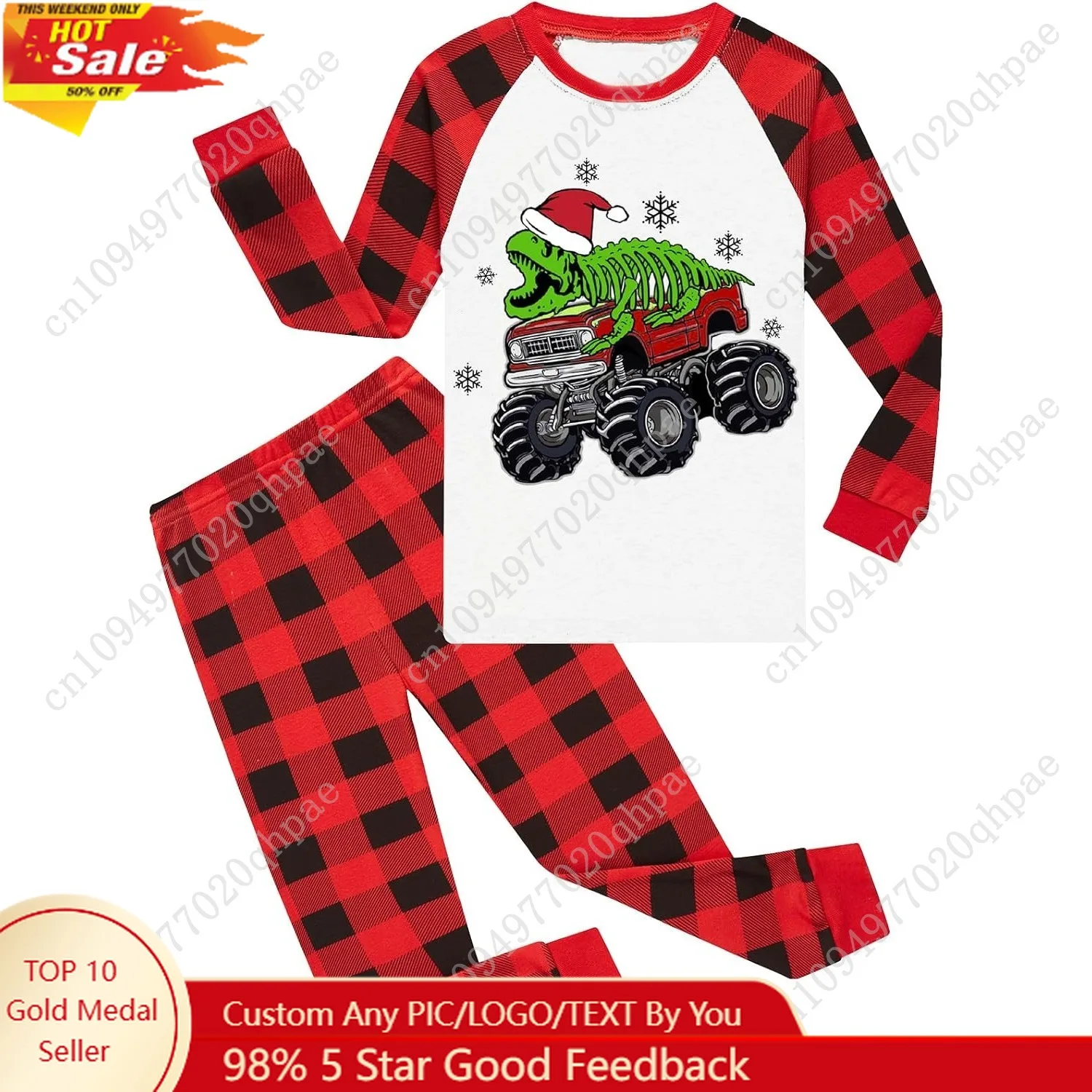 

Boys Christmas Pajamas Toddler Boys Cotton Long Sleeve Pjs Kids Holiday Sleepwear Sets 18months-18years