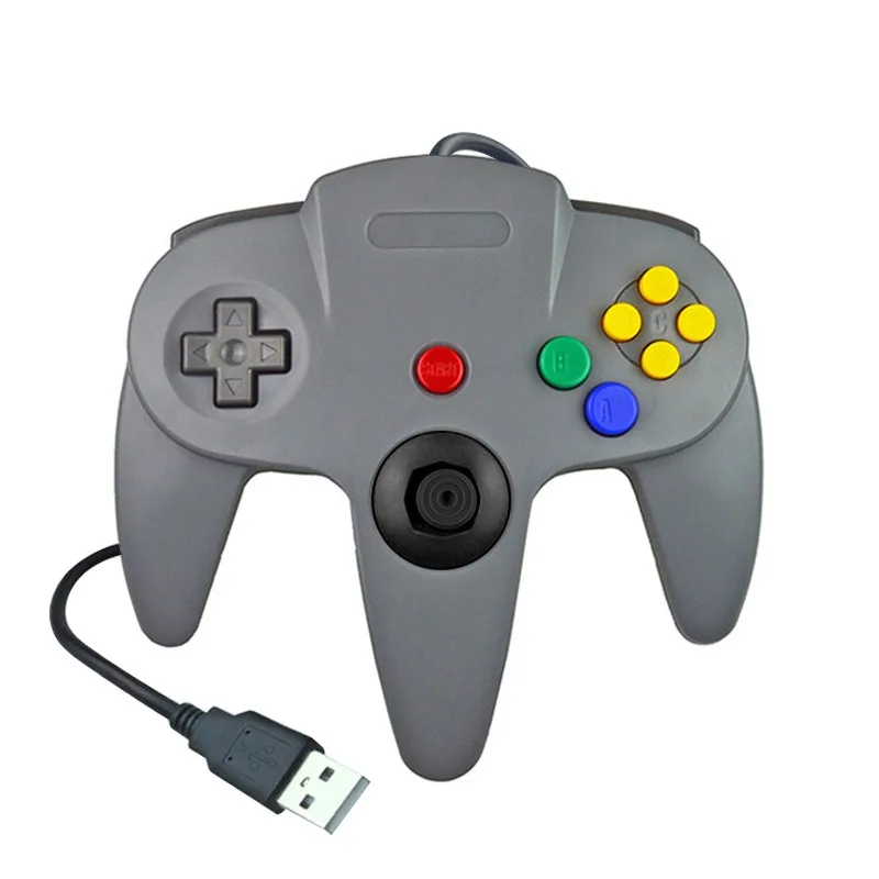 Usb Bedrade N64 Gamepad Joystick Voor Originele Nplan 64 Console Usb Controller Gaming Joystick Voor Nplan N64 Gamepad