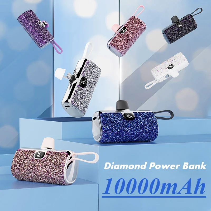 

10000MaH Power Bank Shiny Diamond Fashion High Quality Portable Charger Mobile Power Bank Power Banks Fast Charging