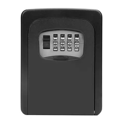 Key Lock Box Wall-Mounted Alloy Steel Key Safe Weatherproof 4 Combination Key Storage Lock Box For Indoor And Outdoor Use