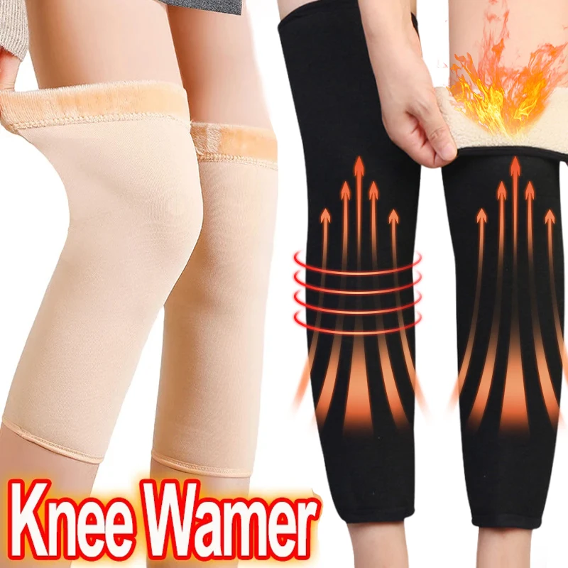 

Winter Warm Thickened Knee Pads for Women Men Older Cold Leg Arthritis Kneepad Knee Support Plush Sport Windproof Knee Protector