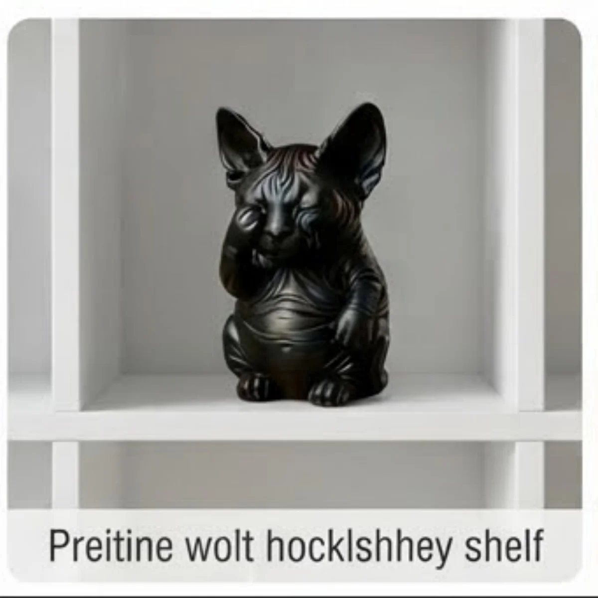 Newest 3D Printed Stressed Sphynx Cat Statue Hand On Forehead Hairless Cat Sculpture Funny Desktop Decor Ornament