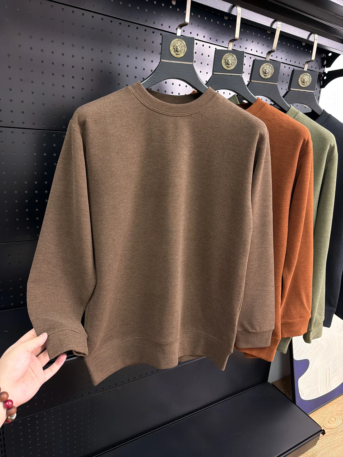 Heatable Tech Soft Cozy Fleece Lined Oversize Casual round Neck T-shirt for Men Fashionable Urban Style Long Sleeve Thermal Top