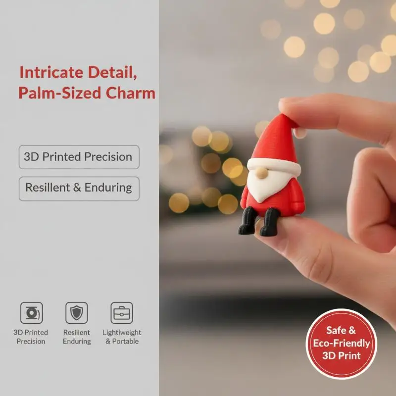 Cute 3D Printed Christmas Gnome Figurine With Dangling Legs For Home Holiday Party Decoration
