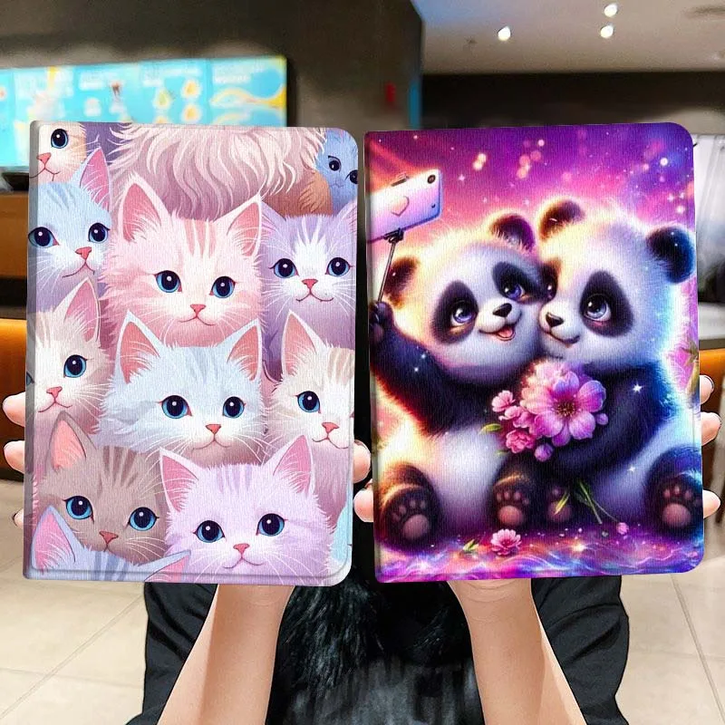 

Популярный чехол для планшета с рисунком кошки и панды для iPad Pro Air Mini 2 3 4 5 6 7 6-го 7-го 10-го 11-го поколений, 10.2 9.7 10.5 11, складной, подарок