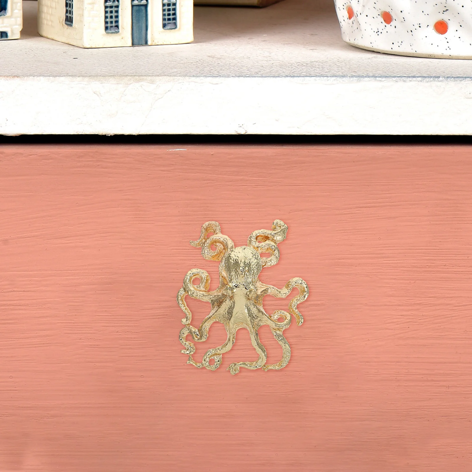 

Brushed Gold Cabinet Handles Coastal Octopus Design Drawer Pulls for Kitchen Wardrobe Cabinet Storage Zinc Alloy