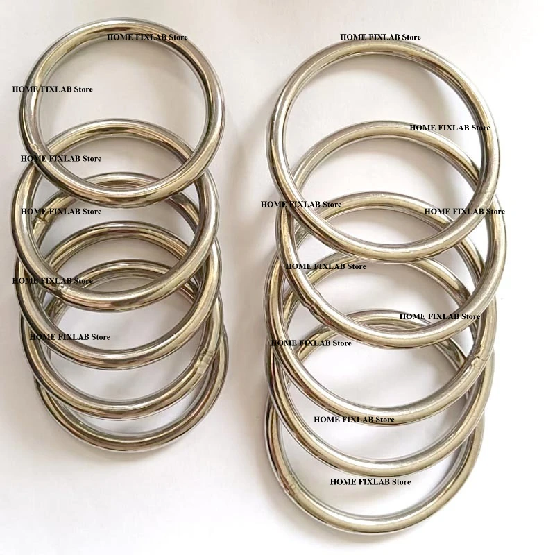 304 Stainless Steel Welded O Ring, 20-60mm Round Metal Rings for DIY Crafts, Bag Straps, Pet Leash & Marine Rigging Hardware