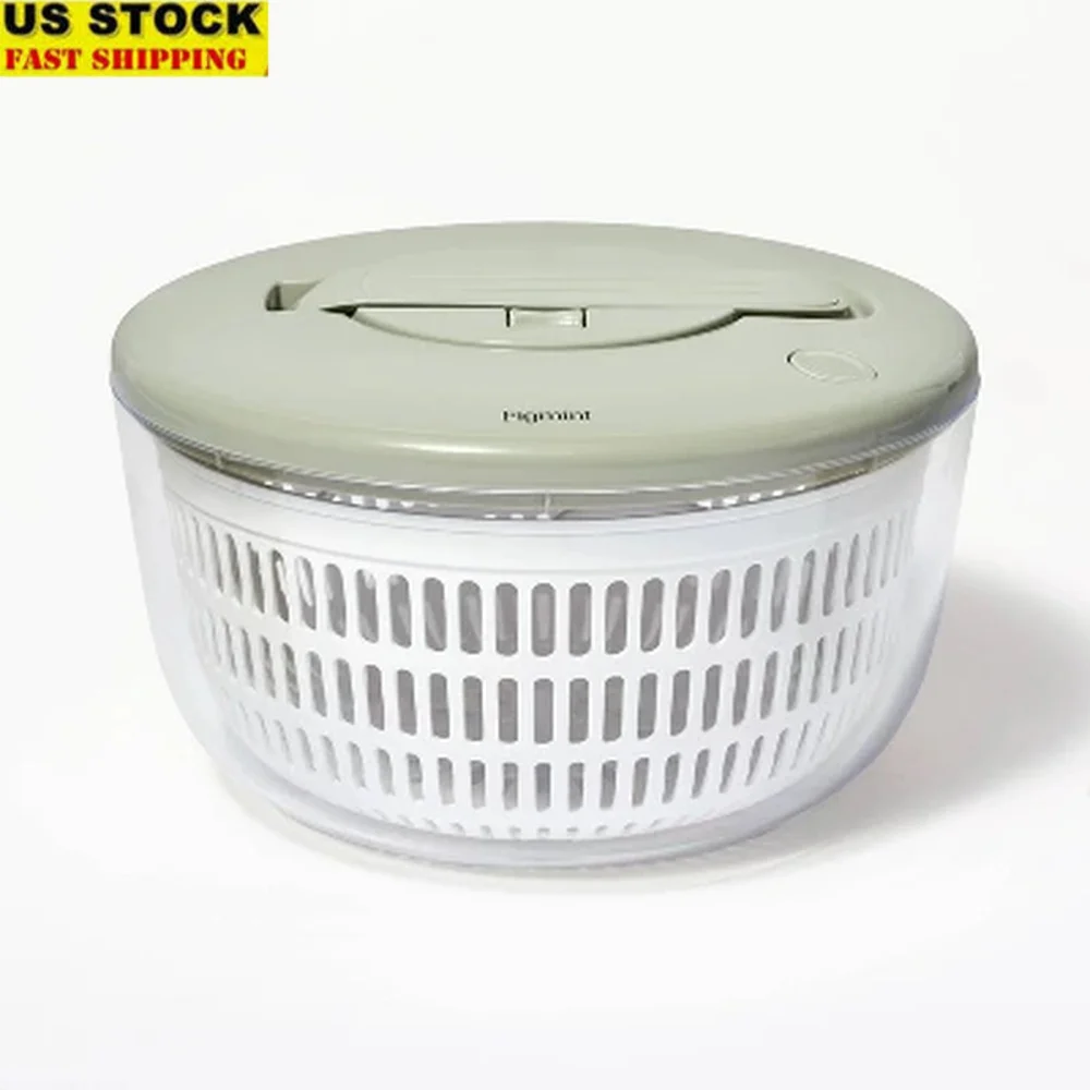 

5qt Salad Spinner BPA Free Large Strainer Hand Wash 3 Piece Set Easy Meal Prep Rinse Dry Greens Herbs Fruit Kitchen Tool