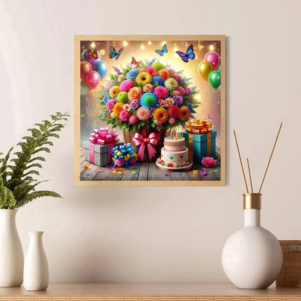 

500PCS/1024 PCS Jigsaw Puzzles Birthday Flowers Scenery Challenging Family Activity Game for Gameroom Bedroom Frameless