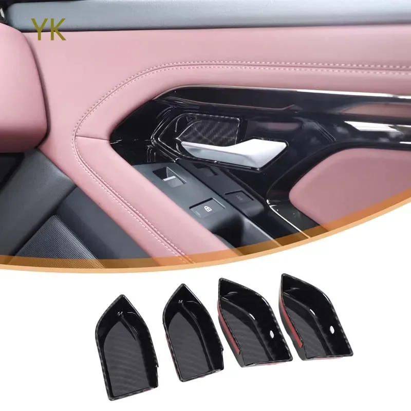 

ABS углеродное волокно, защита чаши для внутренней двери автомобиля, внутренняя дверная ручка, крышка, внутренние автомобильные аксессуары для Land Rover Evoque 2020-2025