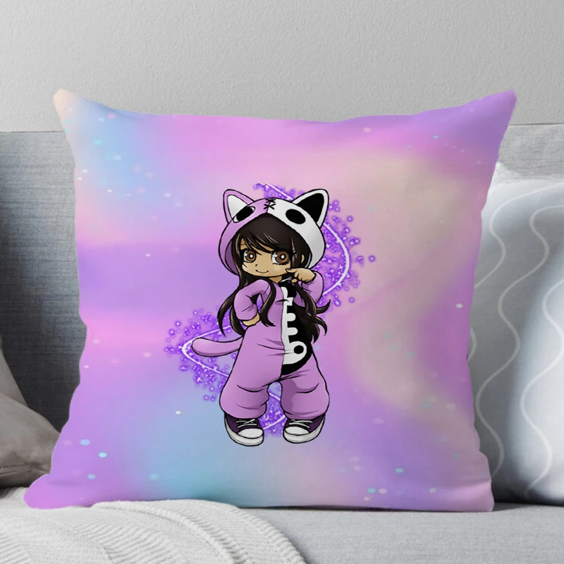 Cartoon Aphmau Decorative Pillowcase Peach Cushion Pillow Case Sofa Car Christmas Decoration Pillow Cover 45cm No Insert