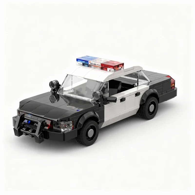 402PCS MOC City Champions Super Car Classic Pickup Crown Victoria Ii Police Interceptor Model Technology DIY Assembly Gift Home