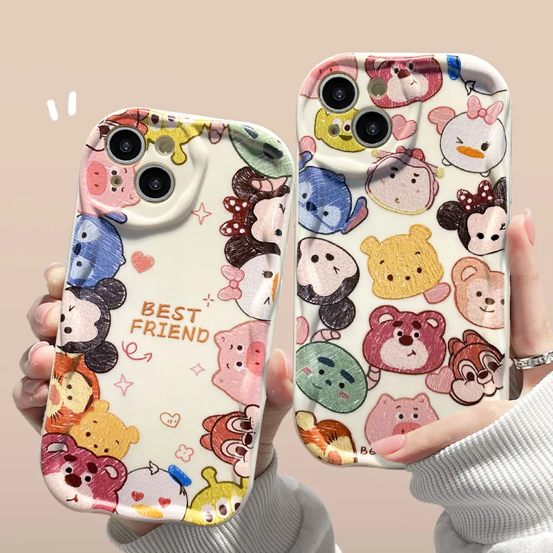 Disney Mickey Mouse 3D Wave Case For Huawei Mate 60 Pro 50 40 30 P60 Art P50 P40 Lite P30 Nova 9 SE 10 11 Honor 80 90 Soft Cover