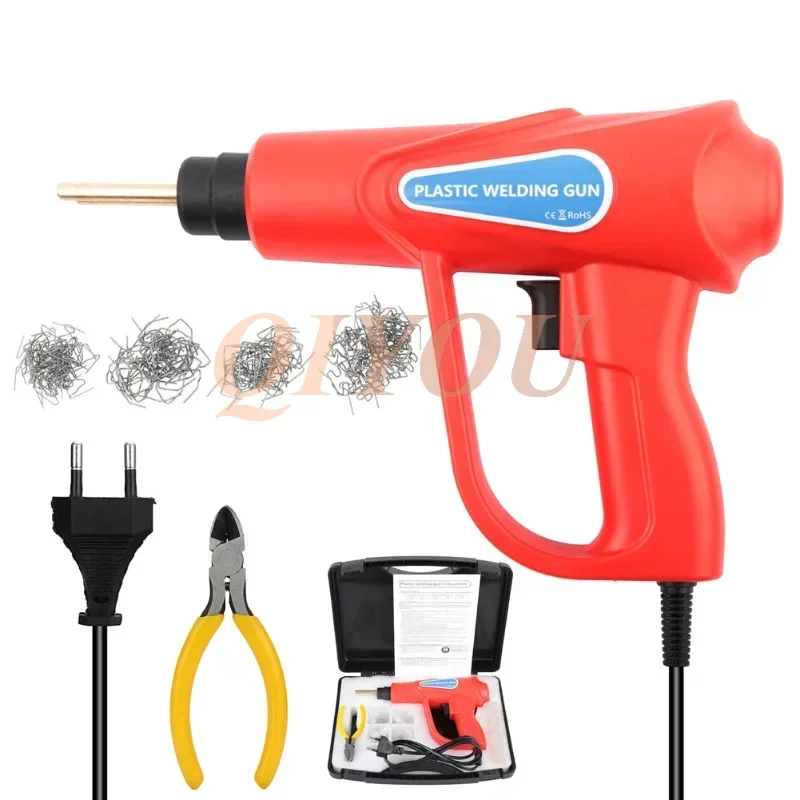 70W Professional Hot Stapler Plastic Repairing Machine Quickly Heat Up To 400℃ Auto Bumper Repair Tool Red