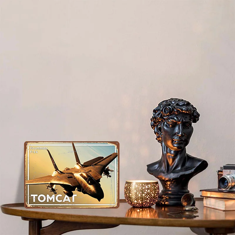 F14 Tomcat Tinplate Poster Customized Wall Art Vintage Metal Signs Retro Tin Plaque for Bedroom Decoration Room Accessories Home