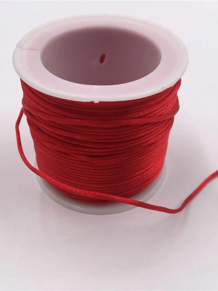 1MM 20meters/roll Red Macrame Cord Strong Braided Silk Satin Nylon Rope DIY Making Findings Beading Thread Wire