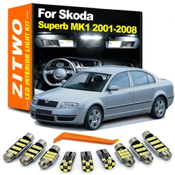 ZITWO 13Pcs Canbus LED Bulb Interior Dome Map Light Kit For Skoda Superb 1 MK1 3U 3U4 2001 2002 2003 2004 2005 2006 2007 2008