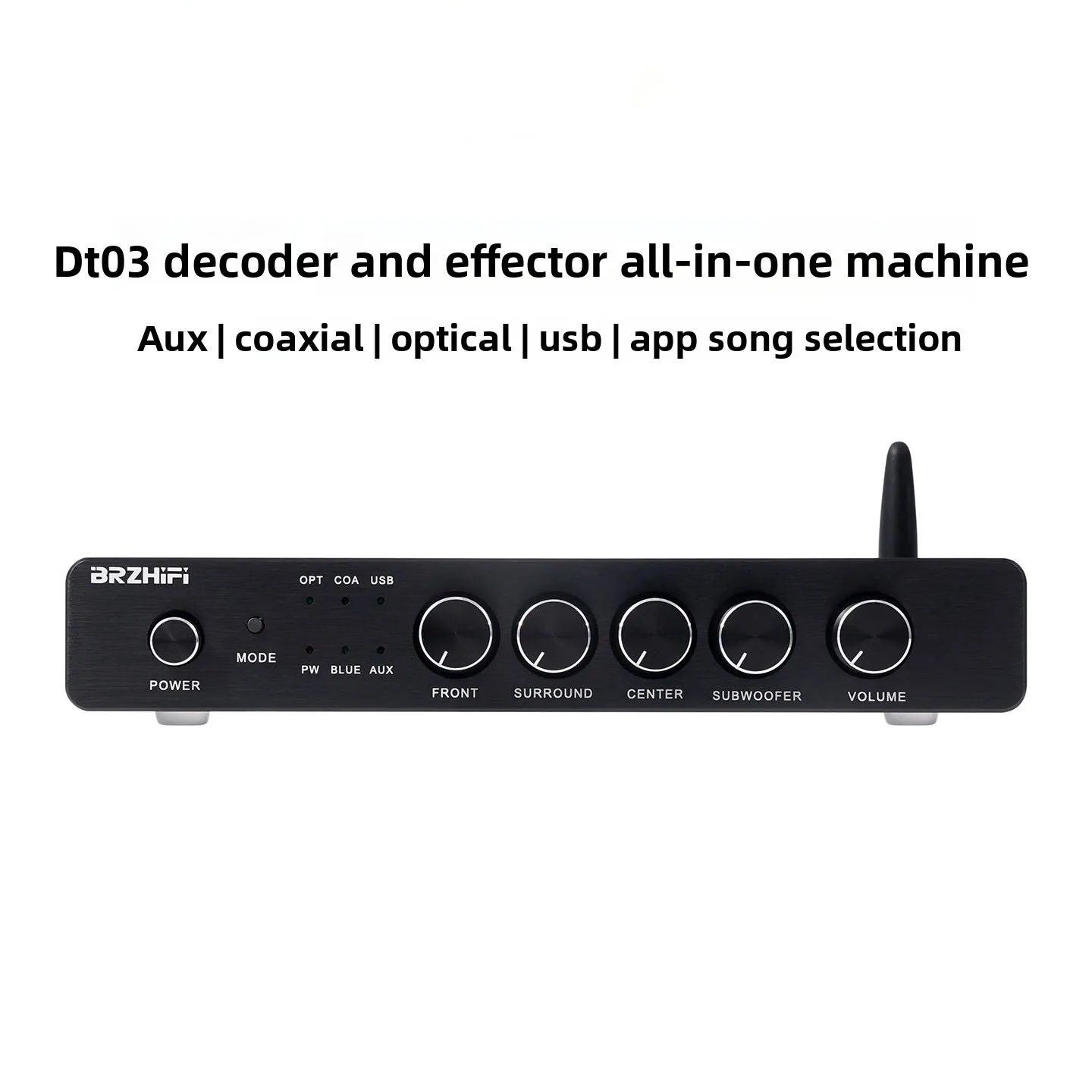 CHN 2027 BRZHIFI DT03 Fever Bluetooth U Disk Fiber Coaxial to 5.1 Channel Pre-amplifier Effector Decoder