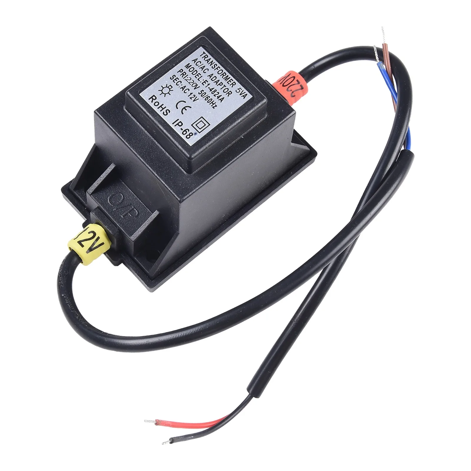 LED TransforFor mer Power Supply 12V AC/AC Waterproof and Leakproof Short Circuit and Overload Protection IP67 Rating