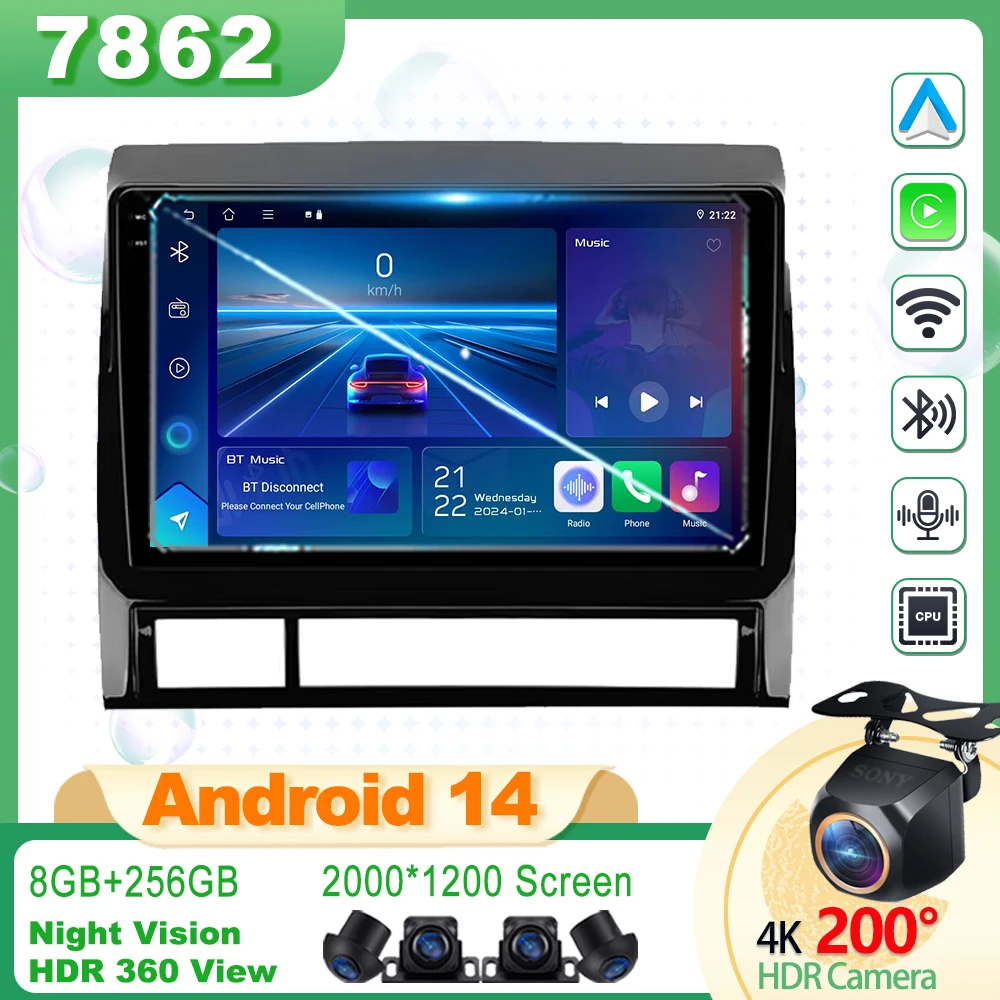 

Car Android For Toyota Tacoma 2 N200 Hilux 2005 - 2015 Multimedia Player HDR QLED Screen Mirror Link Rear Camera Wifi DSP 7862