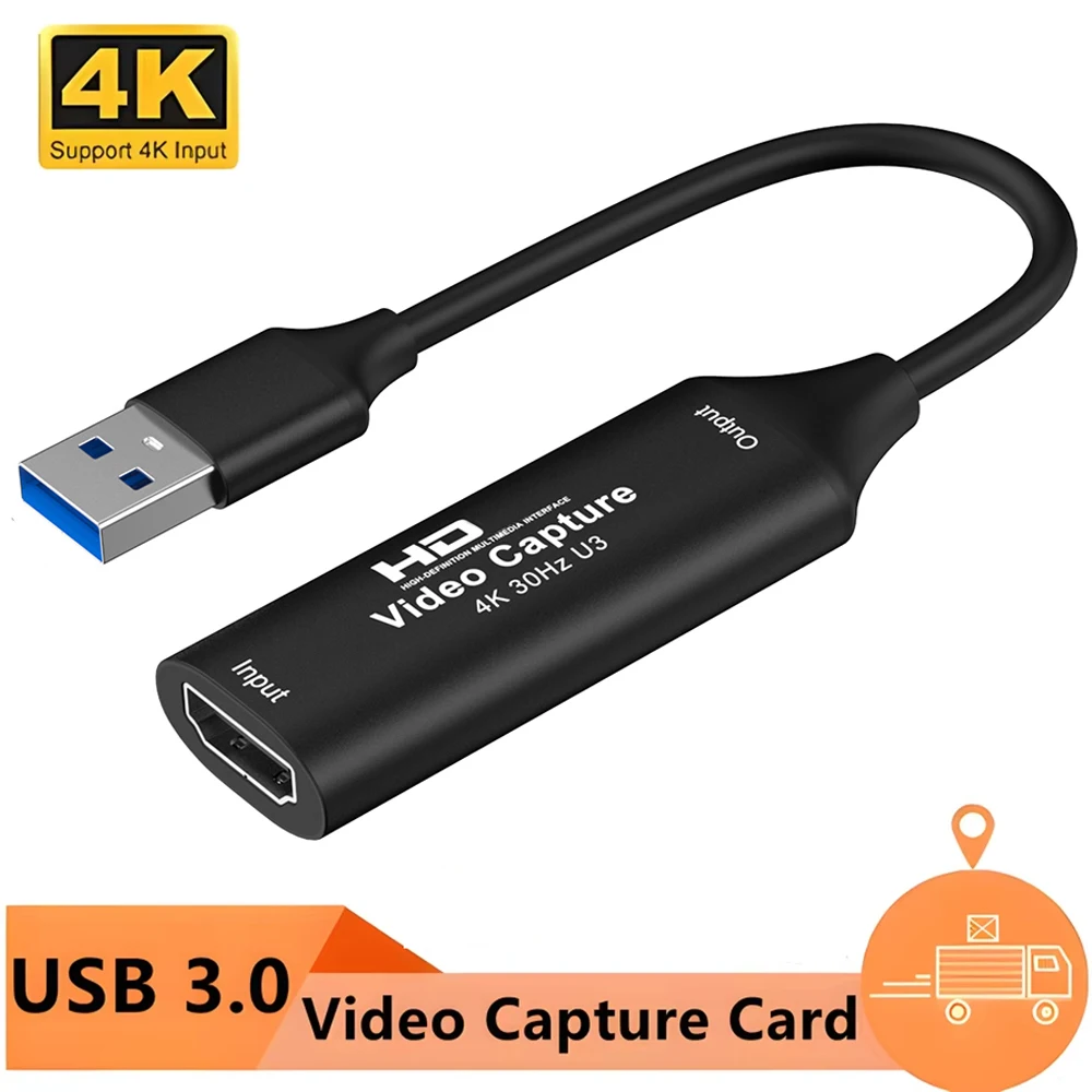 4K USB 3.0 Video Capture Card 1080P USB 2.0 HDTV Game Grabber Box For PS4 DVD Camera PC Recording Placa De Video Live Streaming