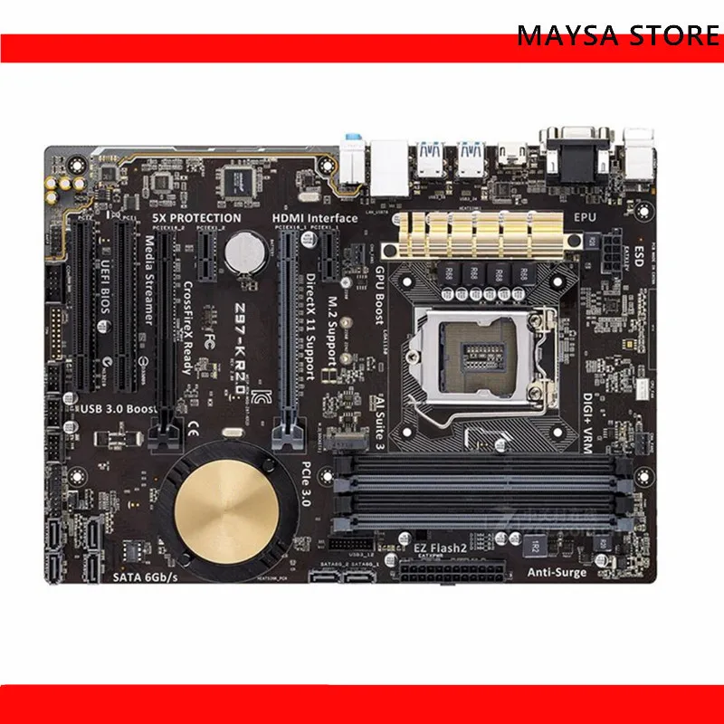 

For ASUS Z97-K R2.0 motherboard Socket LGA 1150 DDR3 Z97 SATA3 USB3.0 Mainboard 100% Tested Fully Work